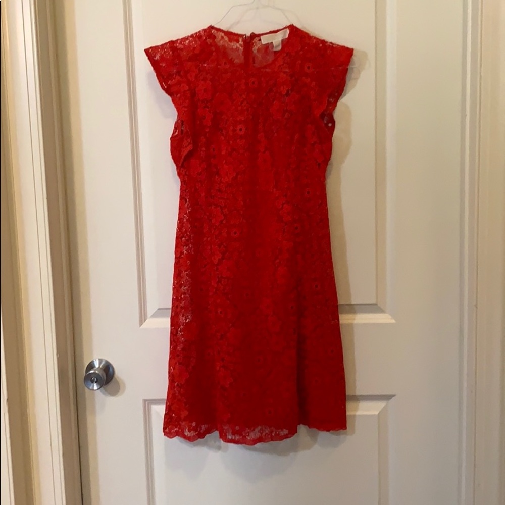 MICHAEL Michael Kors Women's Dress Red Crochet